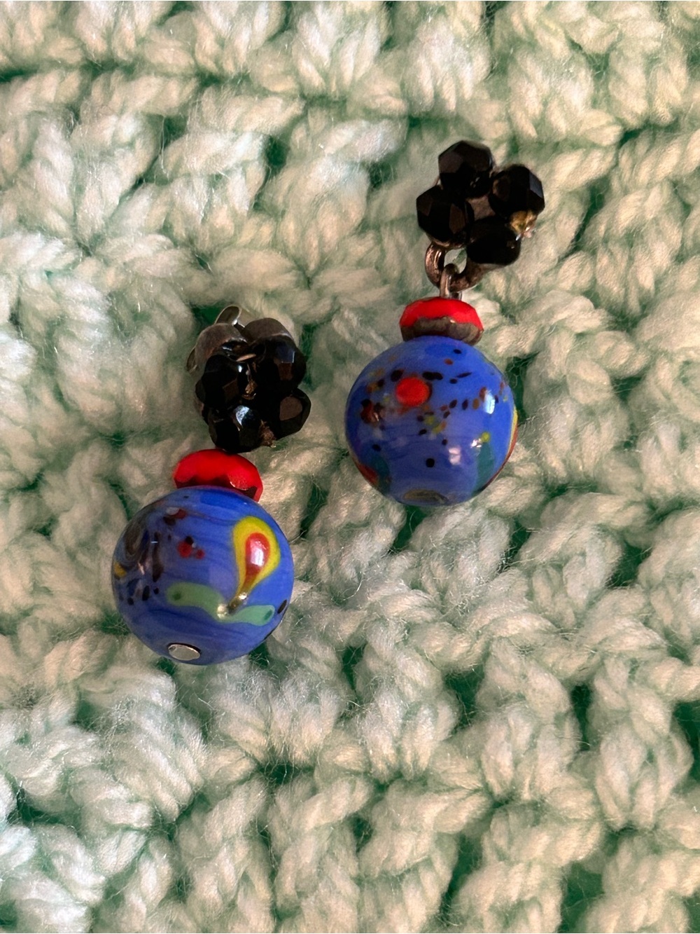 Vintage Italian Murano Venetian Art Glass Post Earrings Circa 50’s-70’s